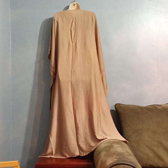 Champagne women's batwing maxi dress lace up front size 2x - Picture 17 of 17